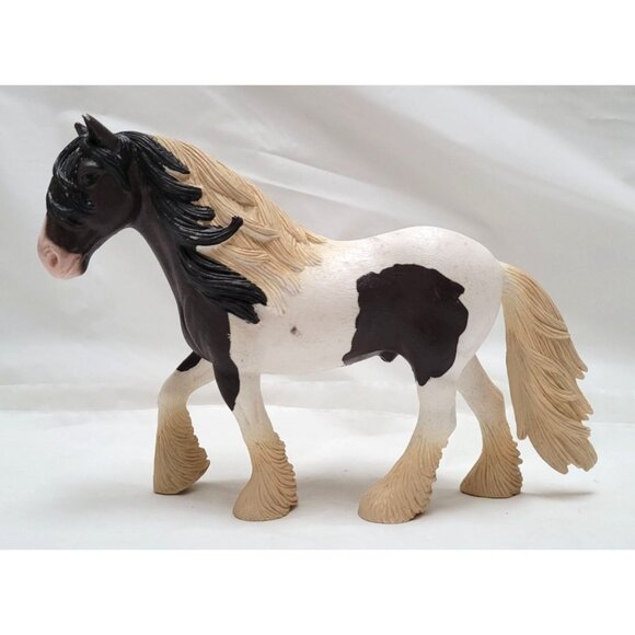Schleich 2016 Black & White Resin Tinker Gypsy Cob Stallion Figurine Toy 13831 - Picture 2 of 8